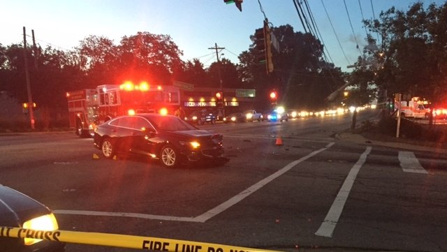 A transformer blew after a car hit a utility pole and split it in half Thursday morning. It happened around 7 a.m. at the intersection of Rutherford and Shaw streets in Greenville.