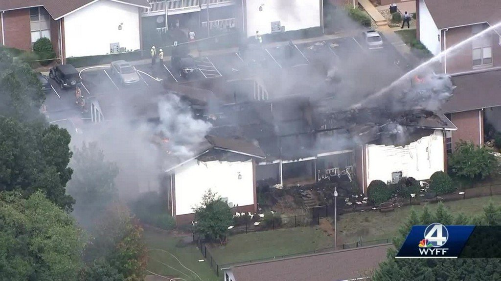 Firefighters battle fire at apartment complex in Greenville    
