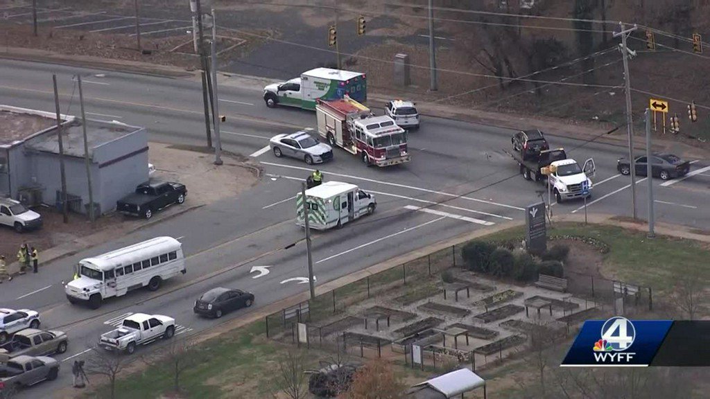 Two kids injured after bus hits SUV in Greenville