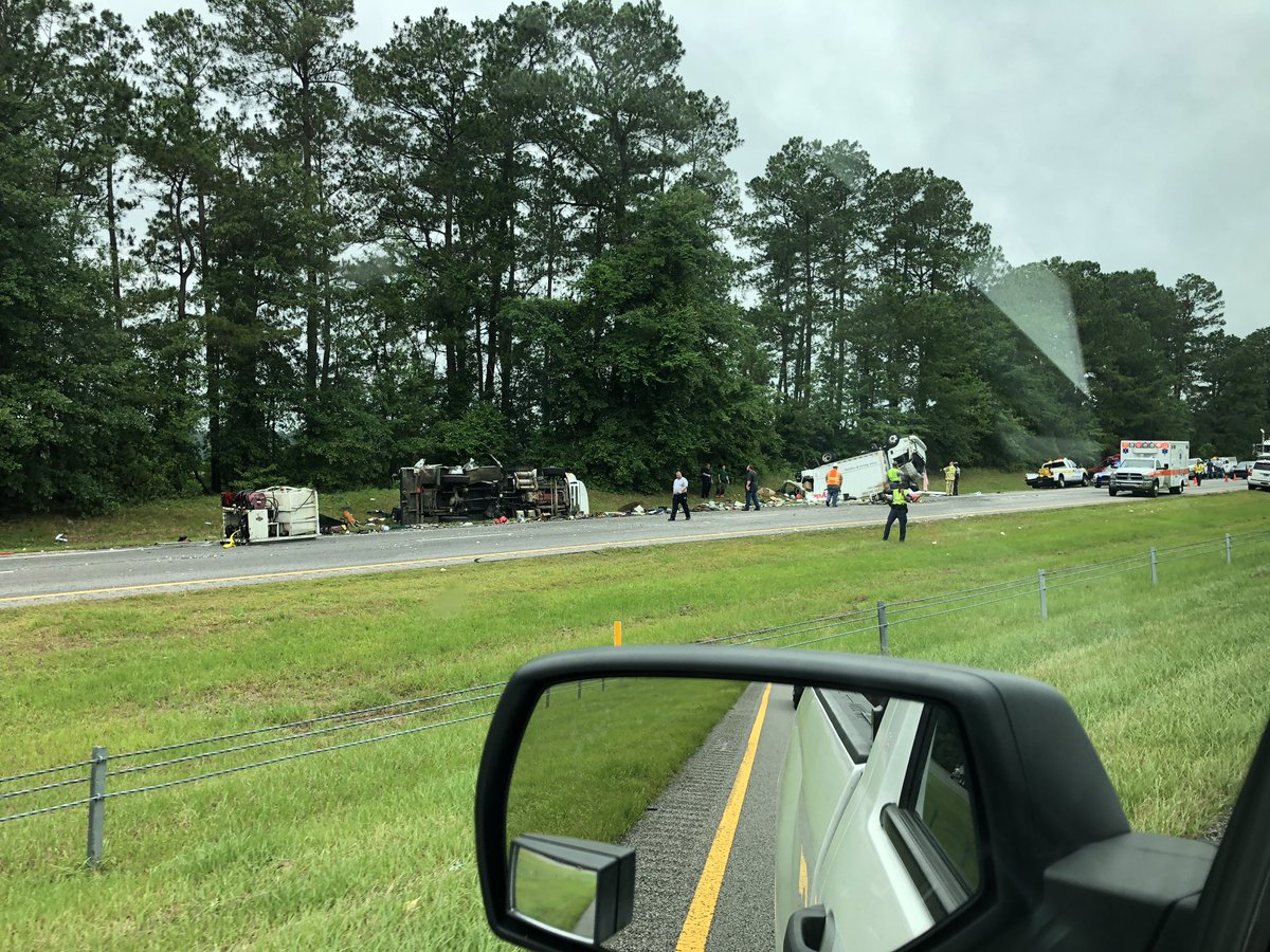 Involving two trucks eastbound I 26 at mile marker 144. Roadway blocked and not allowing traffic through.