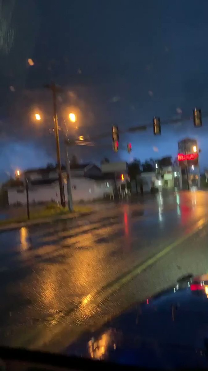 Tornado with debris near North Myrtle Beach, South Carolina