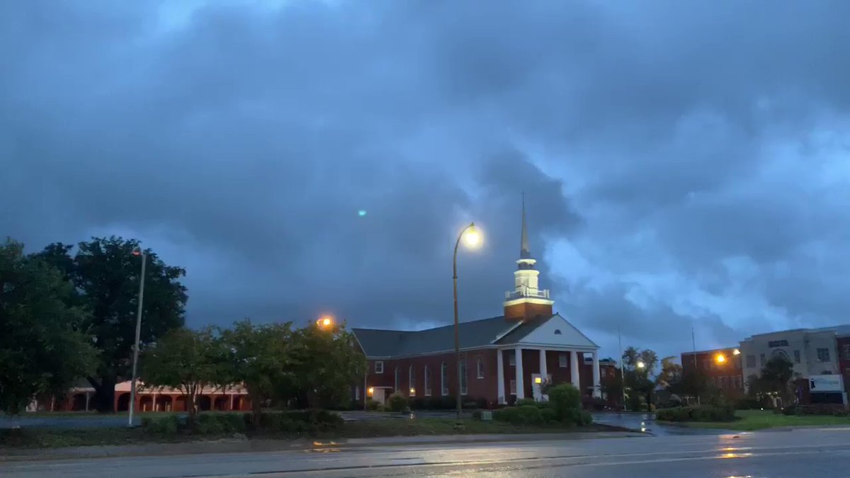 Funnel cloud spiral down and touch ground right here on 6 Ave S and Kings Highway in North Myrtle Beach. 
