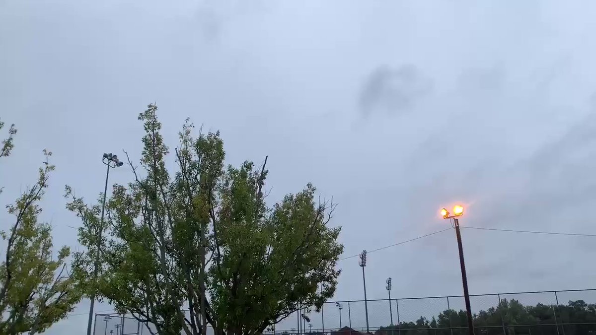 A steady rain coming down here in Orangeburg. The wind is also blowing.