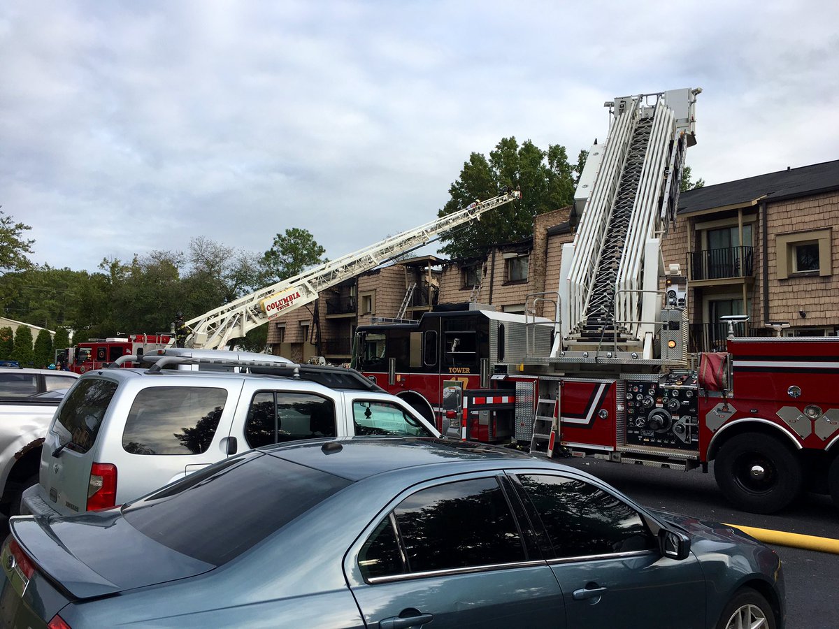 Blaze   under control, EMS still on scene. ColaFire Cheif Jenkins says there have been several fires here in the past few years and he is very concerned. NO DEATHS and 1 minor injury. No word on cause or how many units are destroyed 