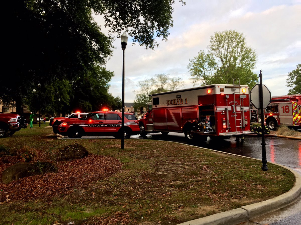 Blaze   under control, EMS still on scene. ColaFire Cheif Jenkins says there have been several fires here in the past few years and he is very concerned. NO DEATHS and 1 minor injury. No word on cause or how many units are destroyed 