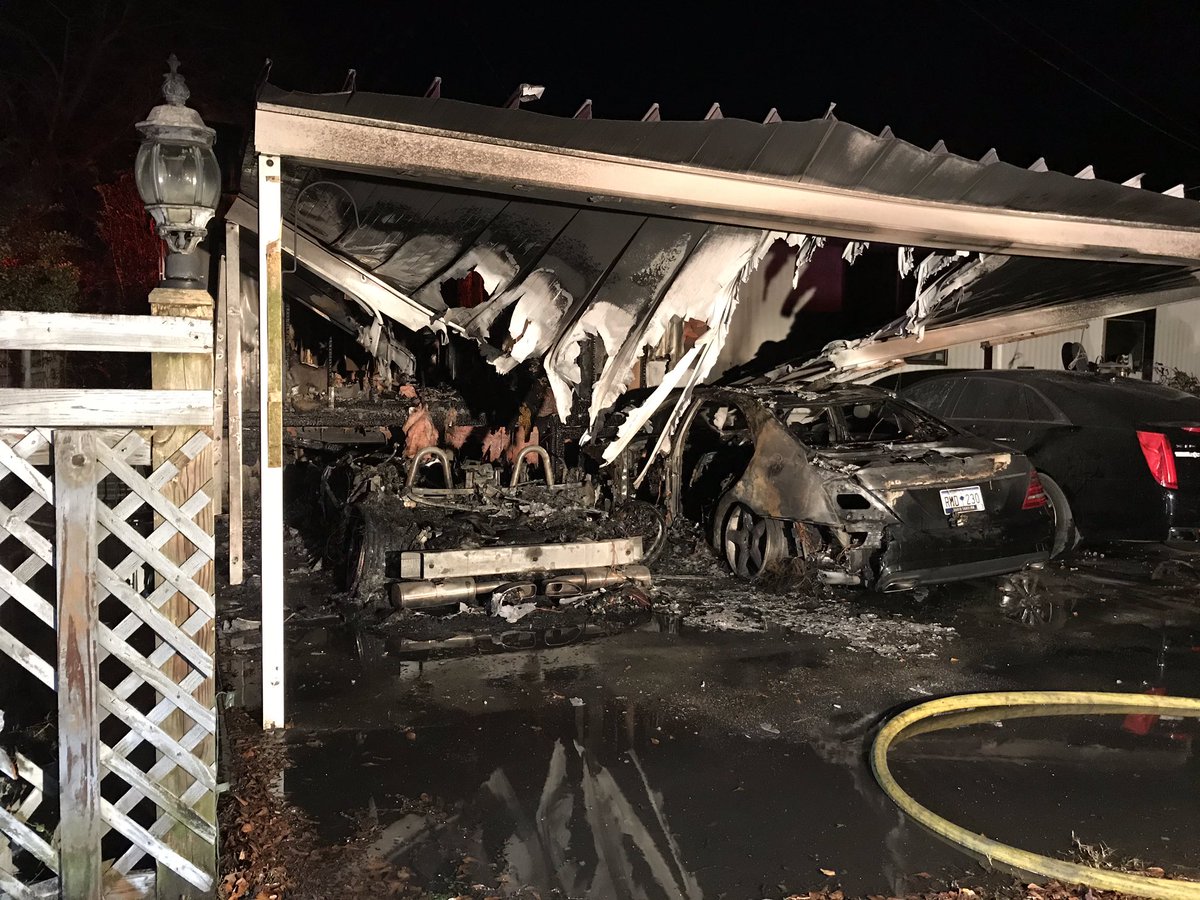 Fire destroys 2 cars and a trailer on Snowden Road in Mt. Pleasant. The fire is contained and no injuries reported 