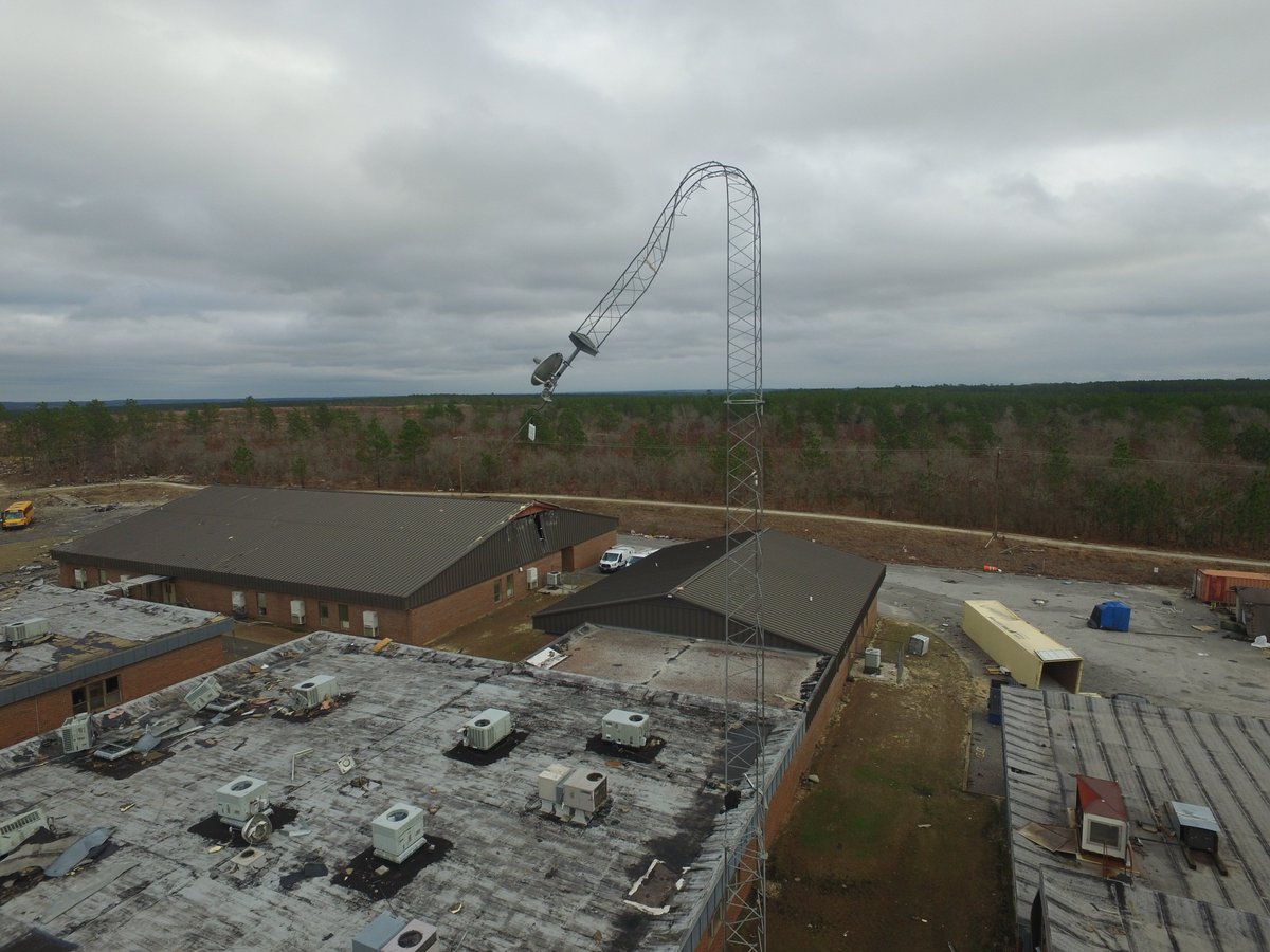 Photos of the tornado damage from Saturday night's EF2 tornado damage in Kershaw County, courtesy of Jeff Cooper and the Kershaw County School District.