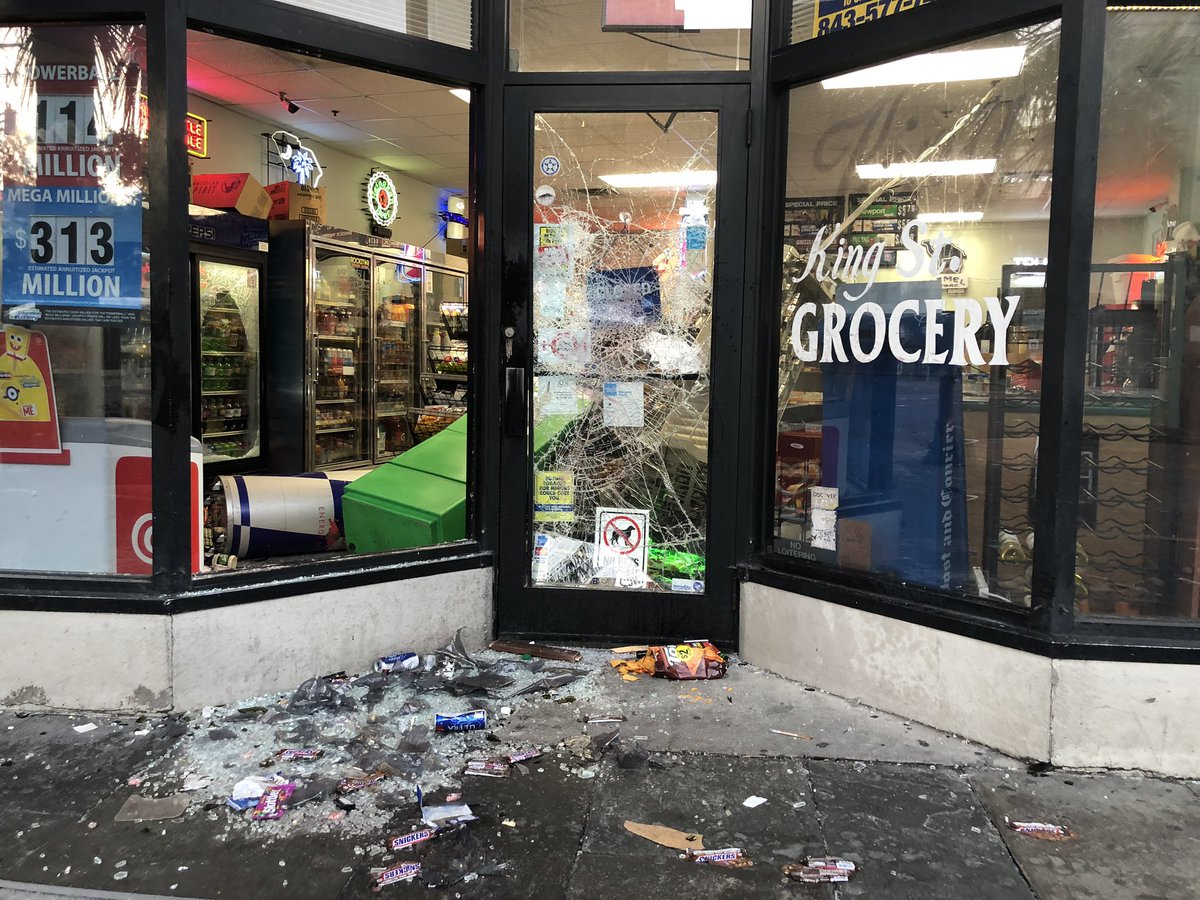 Downtown Charleston on King Street today after protest and looting Saturday night. 