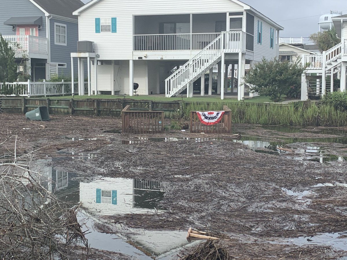 Touring the damage left behind by storm surge in Cherry Grove.  Most are saying the surge was worse than Matthew.