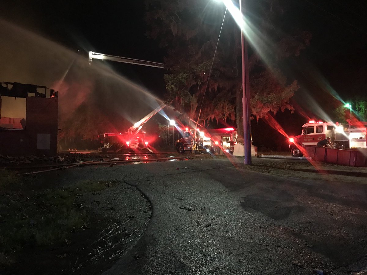 Crews working to put out fire at New Hope United Methodists Church in Huger. Cainhoy Fire Department PIO says the building is a total loss and was engulfed when they arrived. No one was in the building and no injuries were reported. Dozens of fire officials on scene