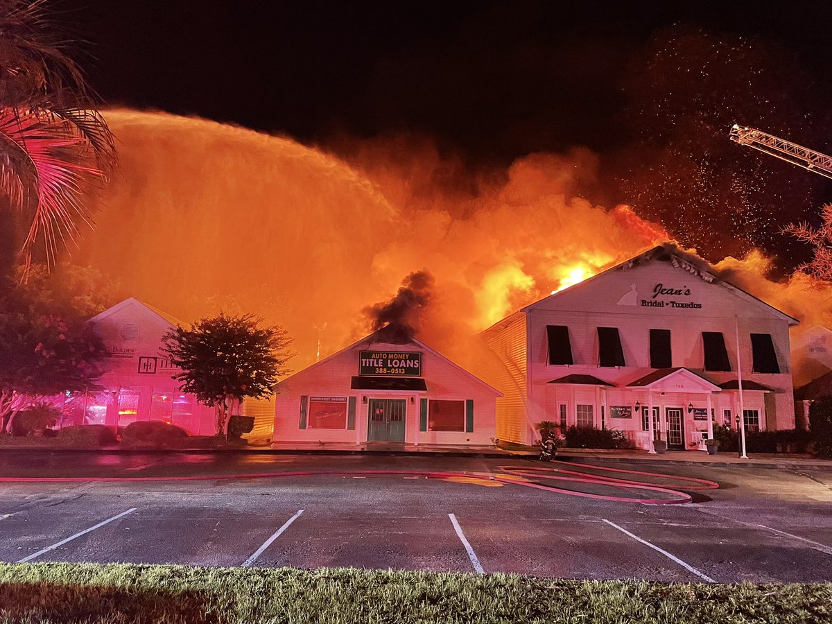 Huge fire on Johnny Dodds Blvd. in Mount Pleasant. At least 2 buildings on fire