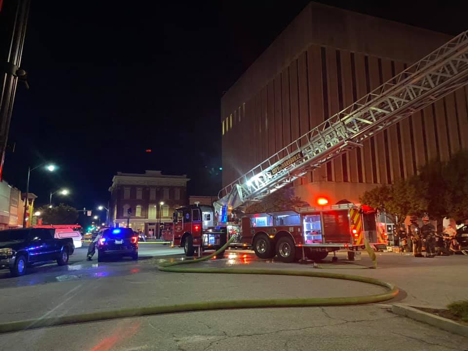 Officials with the City of Darlington said crews were called to a fire late last night in the Public Square area. At least two buildings were damaged in the blaze.   ( City of Darlington)