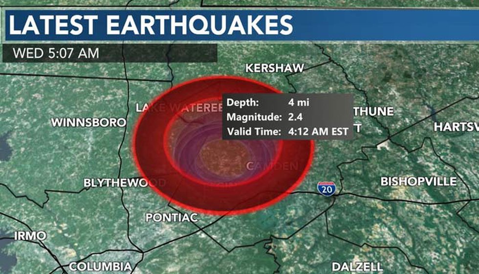 Earthquake reported in Midlands Wednesday, 5th in 3 days. The quake was an estimated magnitude 2.4