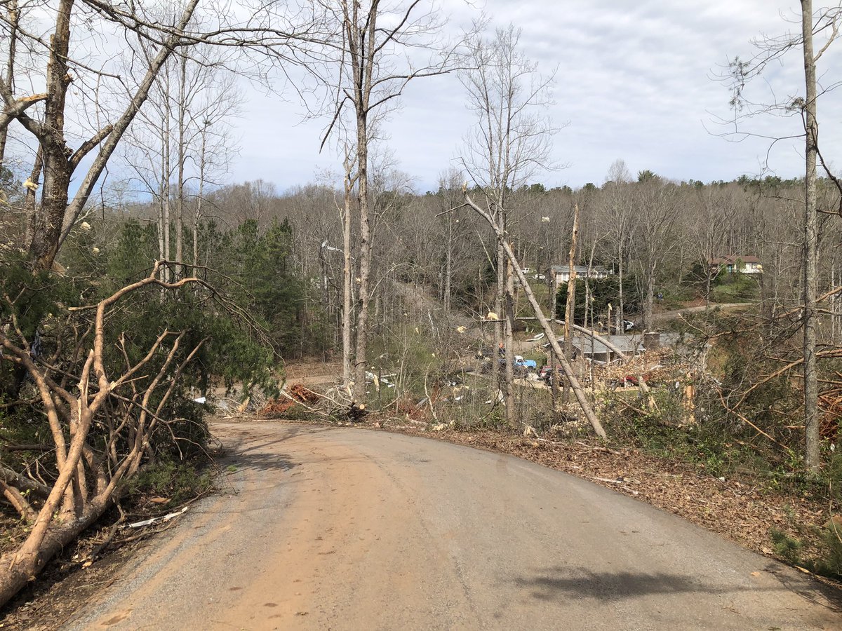 The damage in Pickens County, SC is devastating after last nights storm  One woman was trapped in this home 