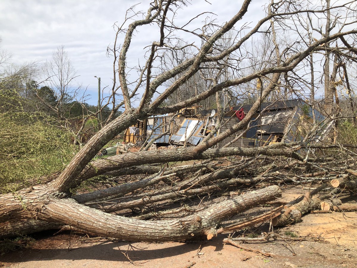 The damage in Pickens County, SC is devastating after last nights storm  One woman was trapped in this home 