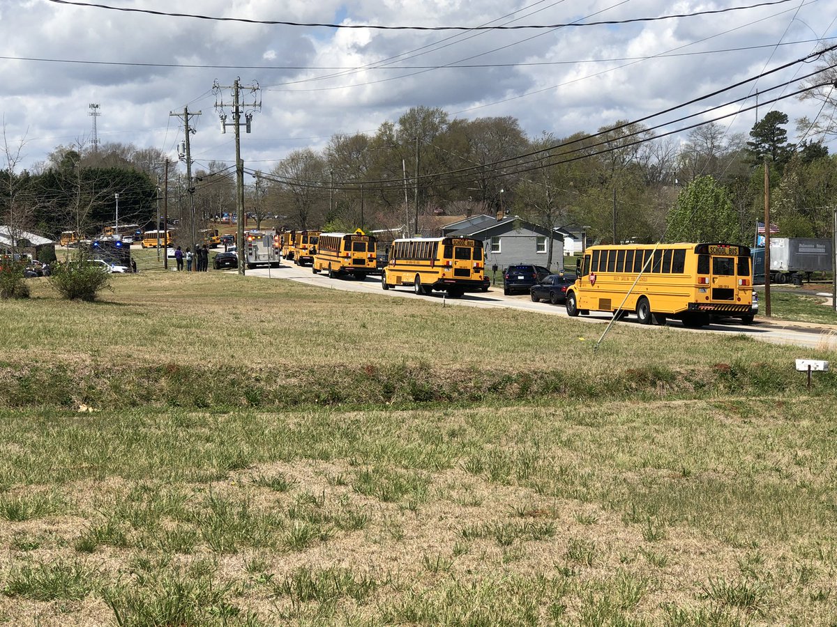 A shooting was reported at Tanglewood Middle School in Greenville, South Carolina  Brookwood Church is where students are being bussed to meet parents. The shooter is in custody. The victim is at a trauma center. 