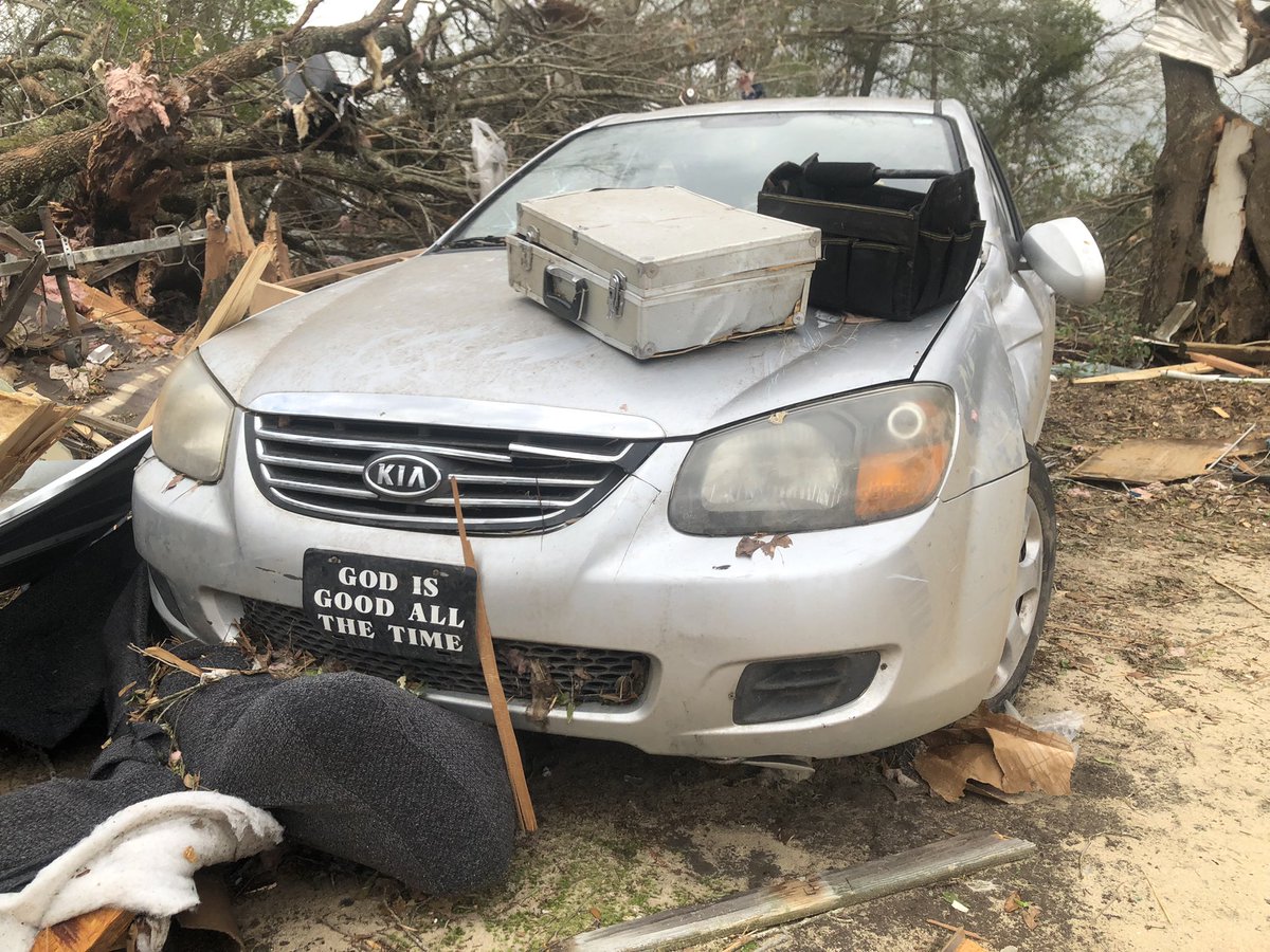 A woman in Allendale, SC is lucky to be alive today   A neighbor found her hiding in this car after a tornado destroyed her home  Family say she is in the hospital recovering from a couple of broken bones   