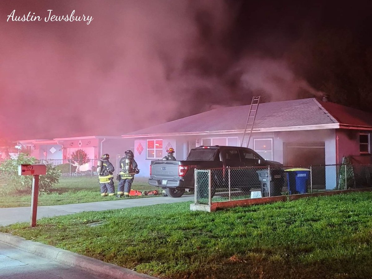 Clearwater: Firefighters onscene of a house fire in the 200 block of Duncan Avenue S. No reported injuries