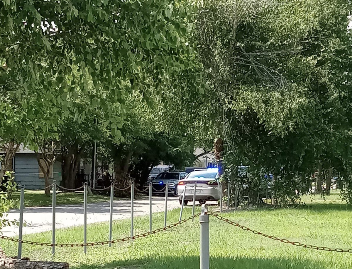 Police are gathered on Prevatte Street in the city limits of Mullins.  This is the same street where a woman was killed earlier this year