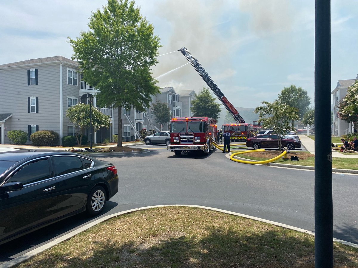 Scene of an apartment fire in Summerville. The complex is on Springview Ln according to officials.