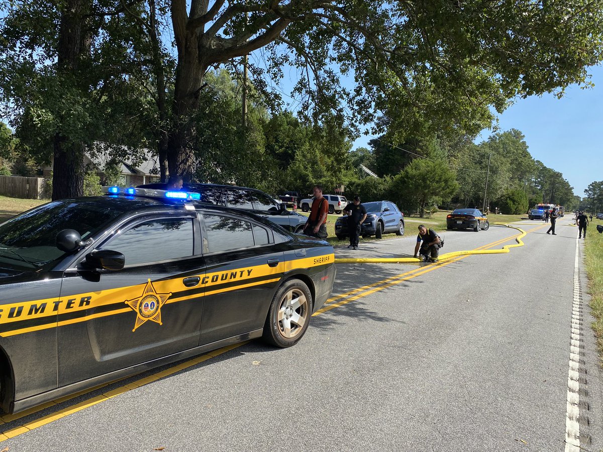 Active officer involved shooting and scene along Cains Mill Road in Sumter County. A fire also taking place at the same scene of the officer involved shooting