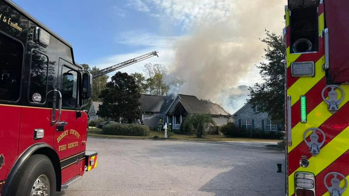 Horry County crews battle residential fire in Little River as 2nd alarm sent out